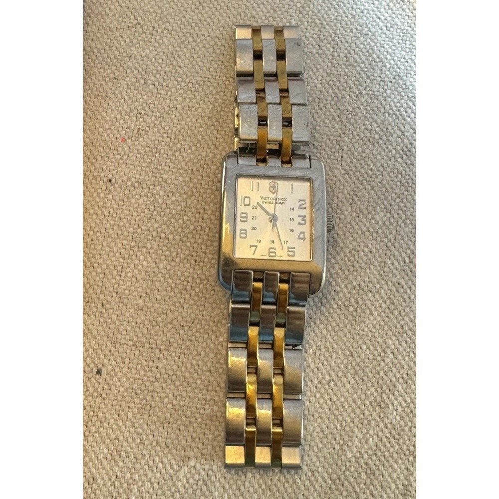 Victorinox Swiss Army Alliance 24168 Two Tone Rectangle Quartz Watch 6.75" - Picture 3 of 16